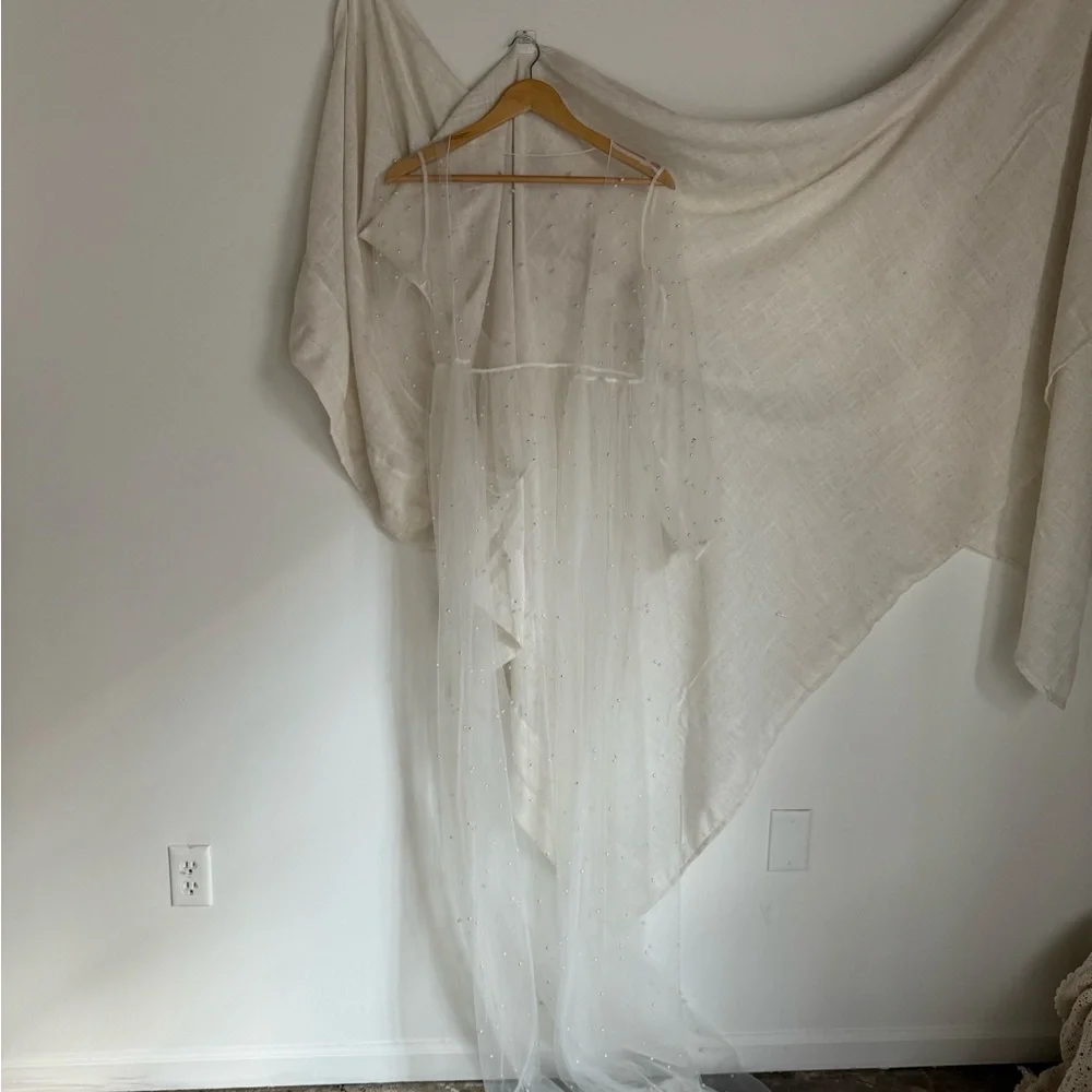 Sheer Pearl-Embellished Maternity Cover-Up - Picture 4 of 4